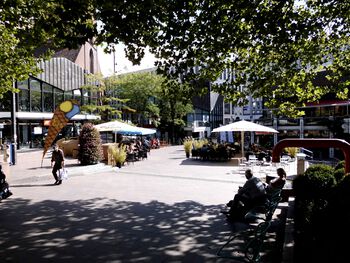 Der Alte Markt; hinten links die Nikolaikirche