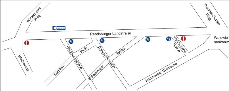 Datei:Einbahnstraßenregelung Rendsburger Landstraße.jpg