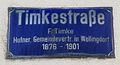 Straßenschild in der Timkestraße