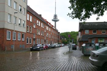 Helgolandstraße; Blick von der Schleswiger Straße zur Hamburger Chaussee
