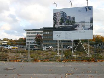 Blick vom Willy-Brandt-Ufer entlang des künftigen Straßenverlaufs