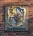 Wappenschild von Joachimsthal am Haus Reichenberger Allee 11