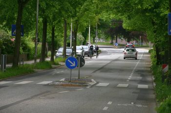 Wehdenweg; Blick von der Passader Straße zum Ostring