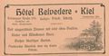 Anzeige des Hotels Belvedere im Kieler Adreßbuch 1904