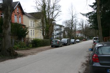 Bartelsallee; Blick von der Düppelstraße zur Caprivistraße