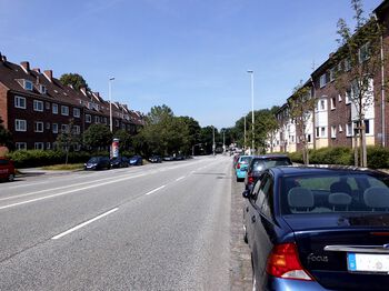 Der Ostring zwischen Kirchenweg und Helmholtzstraße