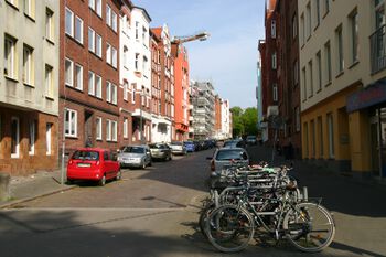 Blick von der Sörensenstraße in Richtung Bielenbergstraße